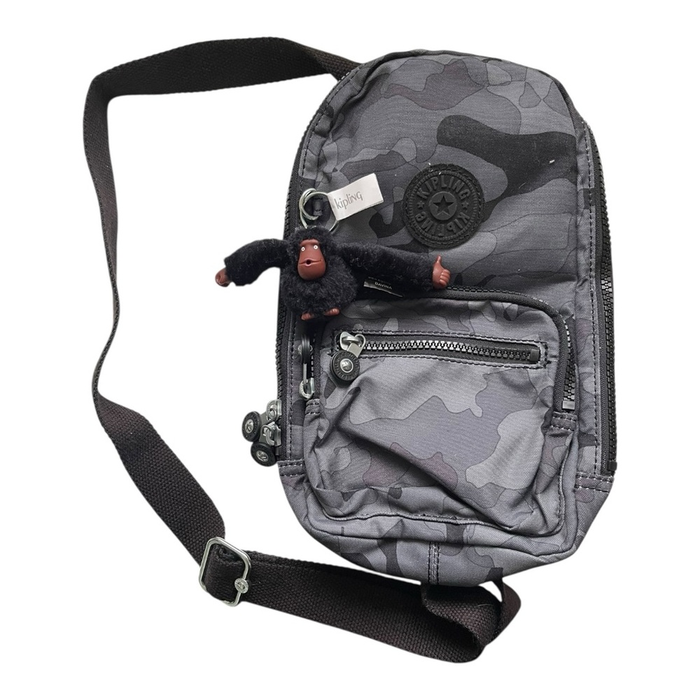 Kipling Gray Camouflage Crossbody Bag